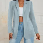 Blazer de solapa con frente abierto