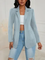 Blazer de solapa con frente abierto