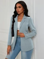 Blazer de solapa con frente abierto - Imagen 4