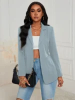 Blazer de solapa con frente abierto - Imagen 5
