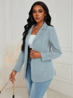 Blazer de solapa con frente abierto - Imagen 6