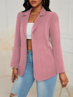 Blazer de solapa con frente abierto - Imagen 8