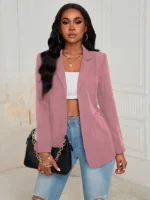 Blazer de solapa con frente abierto - Imagen 10