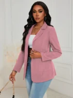 Blazer de solapa con frente abierto - Imagen 11