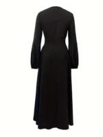 Vestido con botones al frente y cintura ajustada - Imagen 2