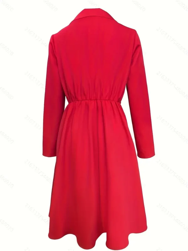 Elegante vestido peplum con cuello en V - Image 2