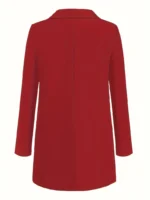 Blazer abierto de color sólido con bolsillos - Imagen 2