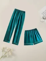 Conjunto de pijama casual de satén - Imagen 2