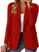 Blazer casual de manga larga y ajuste suelto