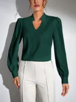 Elegante blusa de manga larga en poliéster - Imagen 3