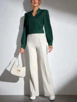 Elegante blusa de manga larga en poliéster - Imagen 4