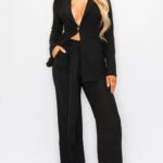 Conjunto de 2 piezas de blazer de un botón y pantalón