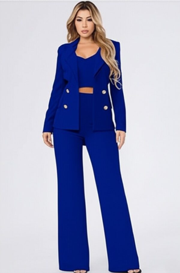 Conjunto de blazer sólido de 3 piezas