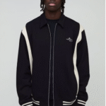Chaqueta tipo jersey oversize con bloques de color y firma BM