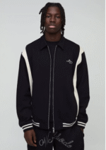 Chaqueta tipo jersey oversize con bloques de color y firma BM