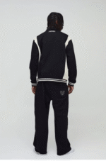 Chaqueta tipo jersey oversize con bloques de color y firma BM - Imagen 2