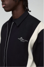 Chaqueta tipo jersey oversize con bloques de color y firma BM - Imagen 3