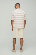 Camisa de rayas estilo lino con cuello revere y corte oversize - Imagen 2