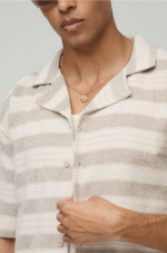 Camisa de rayas estilo lino con cuello revere y corte oversize - Imagen 3