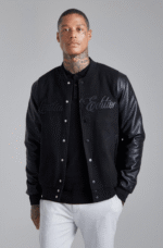 Chaqueta bomber de melton en tonos neutros de edición limitada