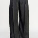 Pantalones de pierna ancha con efecto satinado