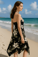 Vestido mariposa con estampado de flores de hibisco - Imagen 2