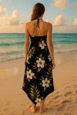 Vestido mariposa con estampado de flores de hibisco - Imagen 3