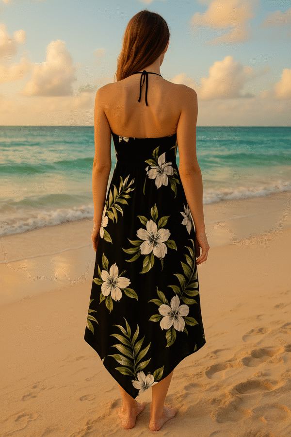Vestido mariposa con estampado de flores de hibisco - Image 3