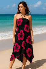 Vestido mariposa con estampado de flores de hibisco - Imagen 4