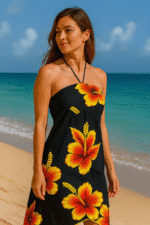 Vestido mariposa con estampado de flores de hibisco - Imagen 8