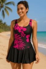 Traje de baño hawaiano de una pieza con falda - Imagen 3