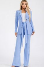 Conjunto de 2 piezas de blazer de un botón y pantalón - Imagen 2