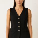 Chaleco con botones plateados