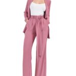 Conjunto de blazer de un botón y palazzo