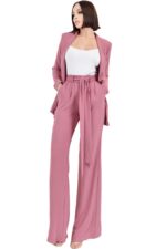 Conjunto de blazer de un botón y palazzo